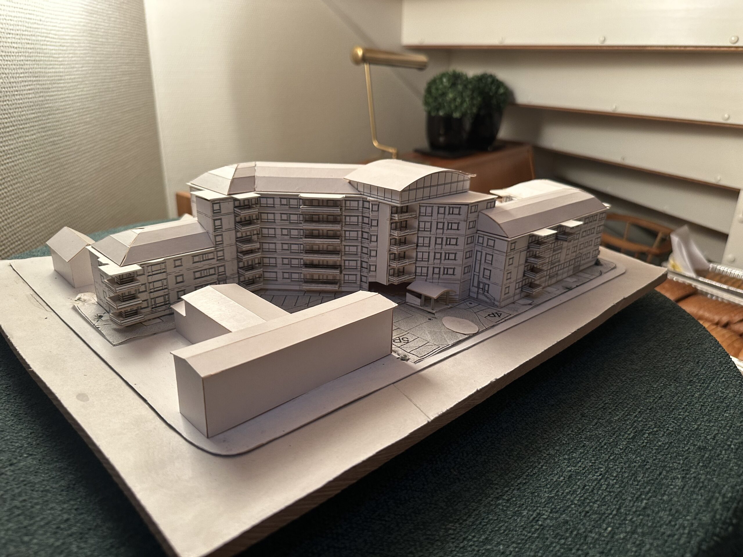 Bildet viser en modell av Rensåsparken borettslag 